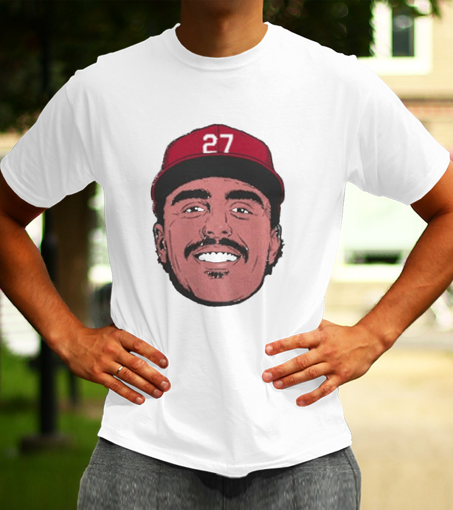 Sal Stewart Cincinnati 27 Big Face Caricature T-Shirt