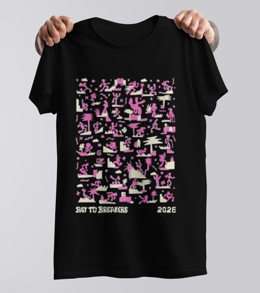 Bay To Breakers 2026 Wild Fun Run San Francisco Event Colorful Illustrations T-Shirt