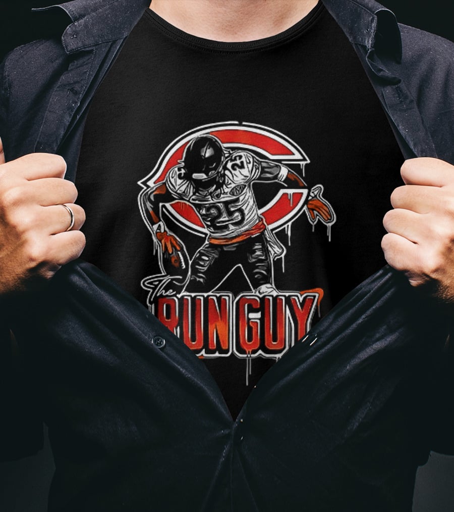 Chicago Bears Football The Run Guy 25 Kyle Monangai T-Shirt
