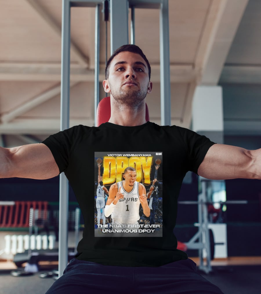 Victor Wembanyama Spurs Basketball NBA First Ever Unanimous DPOY Recognition T-Shirt