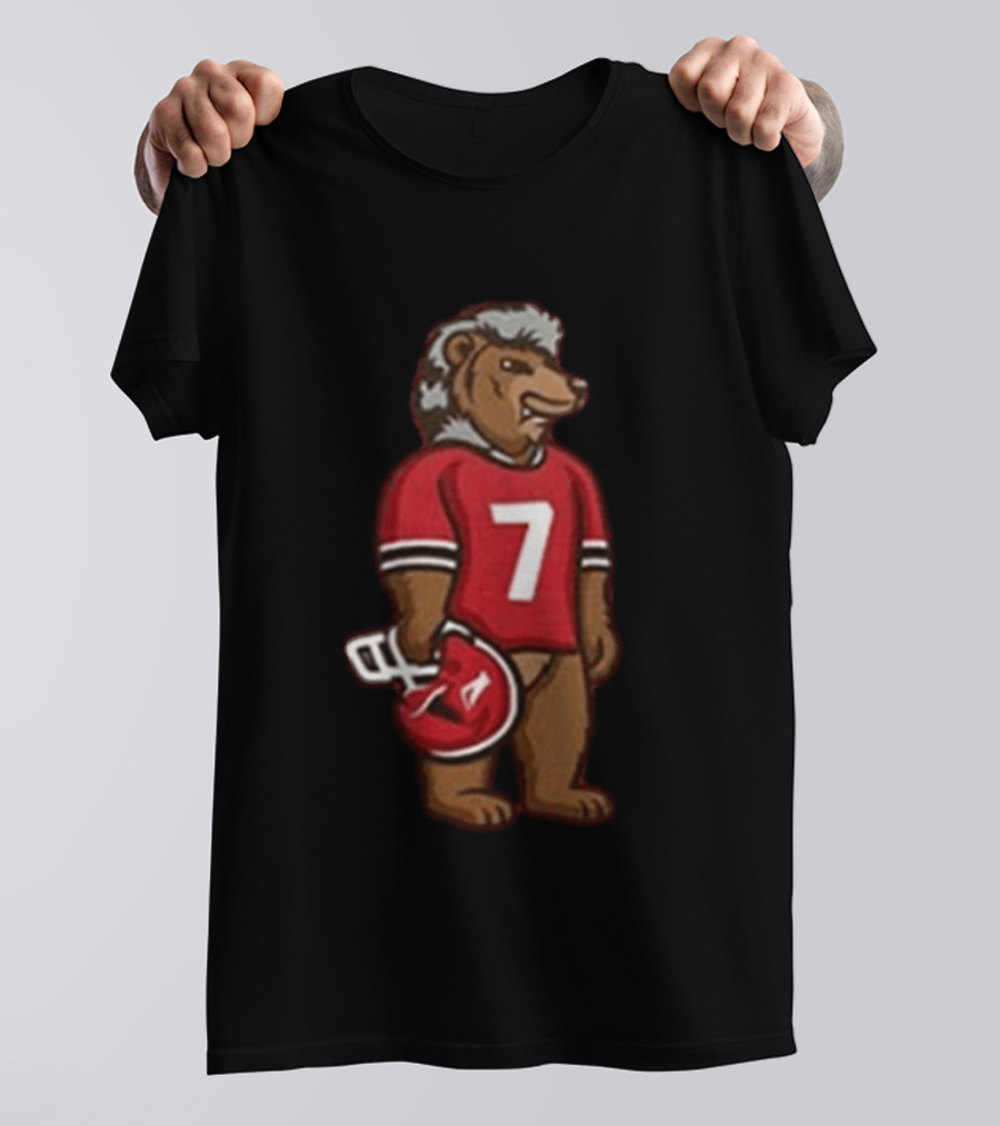 Morgan Wallen Concert Tuscaloosa Alabama Bear Wearing Number 7 Jersey And Holding Helmet T-Shirt