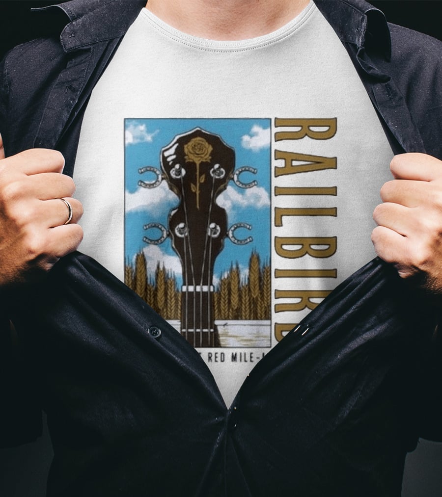 Railbird Festival June 6 7 2026 The Infield At Red Mile Lexington KY Banjo And Horseshoe T-Shirt