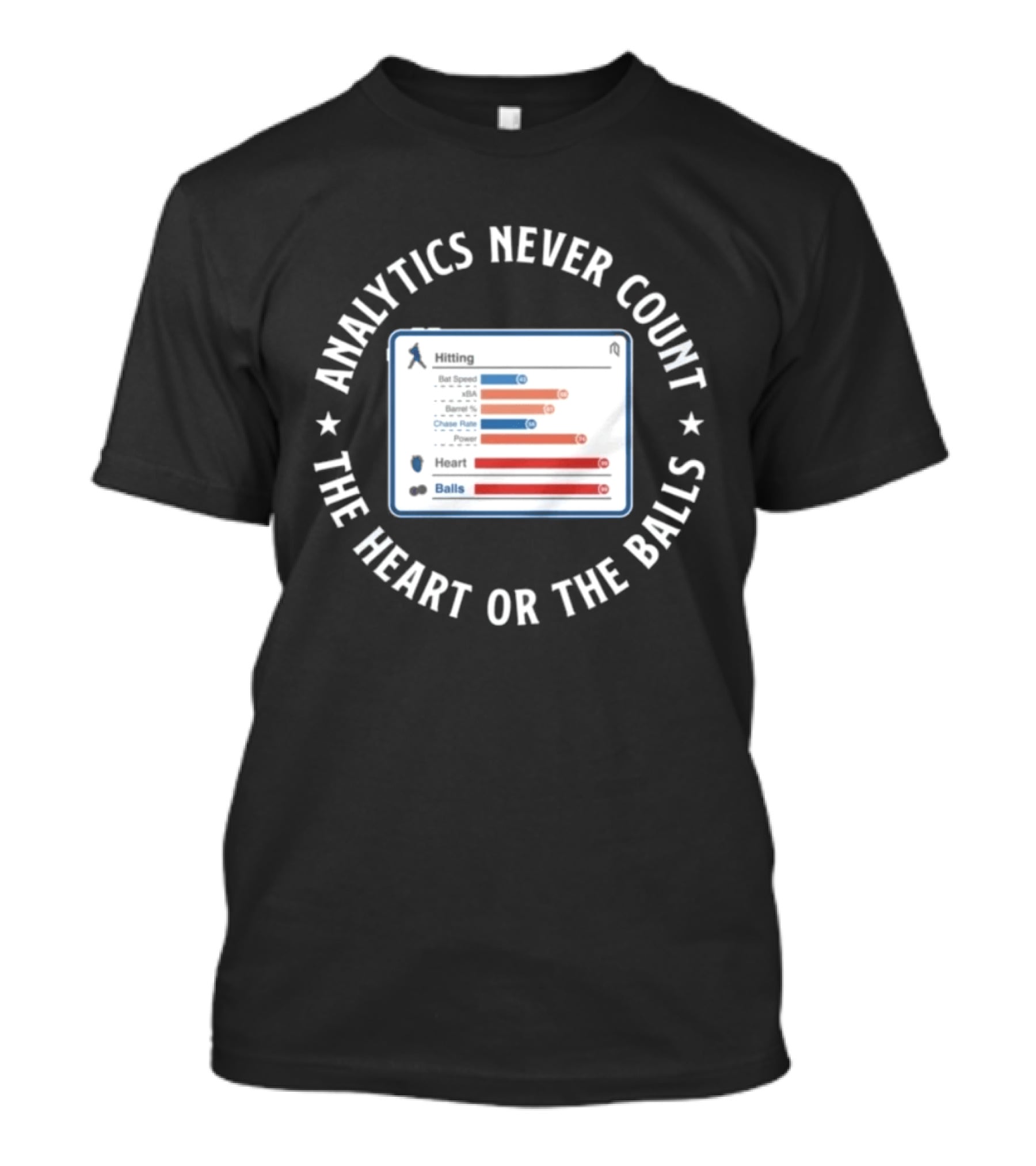 Analytics Never Count The Heart Or The Balls Chase Rate Statistics T-Shirt