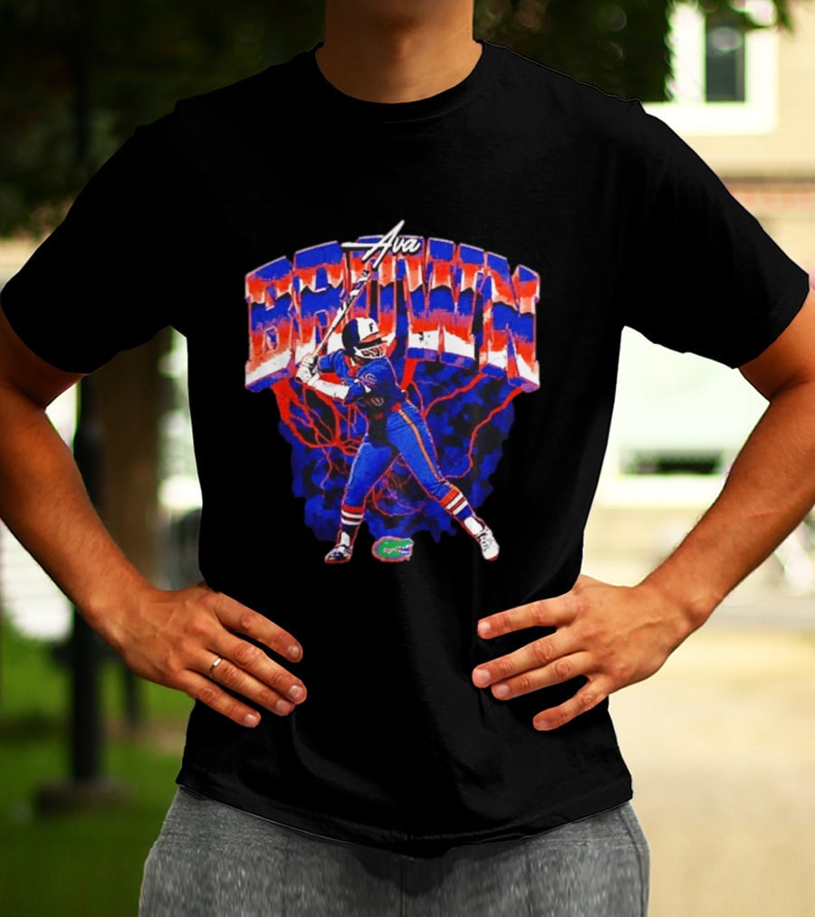 Ava Brown Florida Gators NCAA Softball Player Lightning Blue And Red T-Shirt