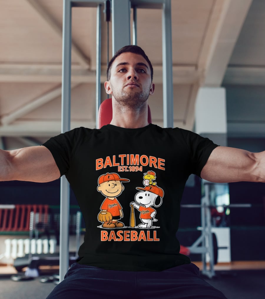 Baltimore Est. 1894 Baseball Snoopy Woodstock Charlie Brown T-Shirt