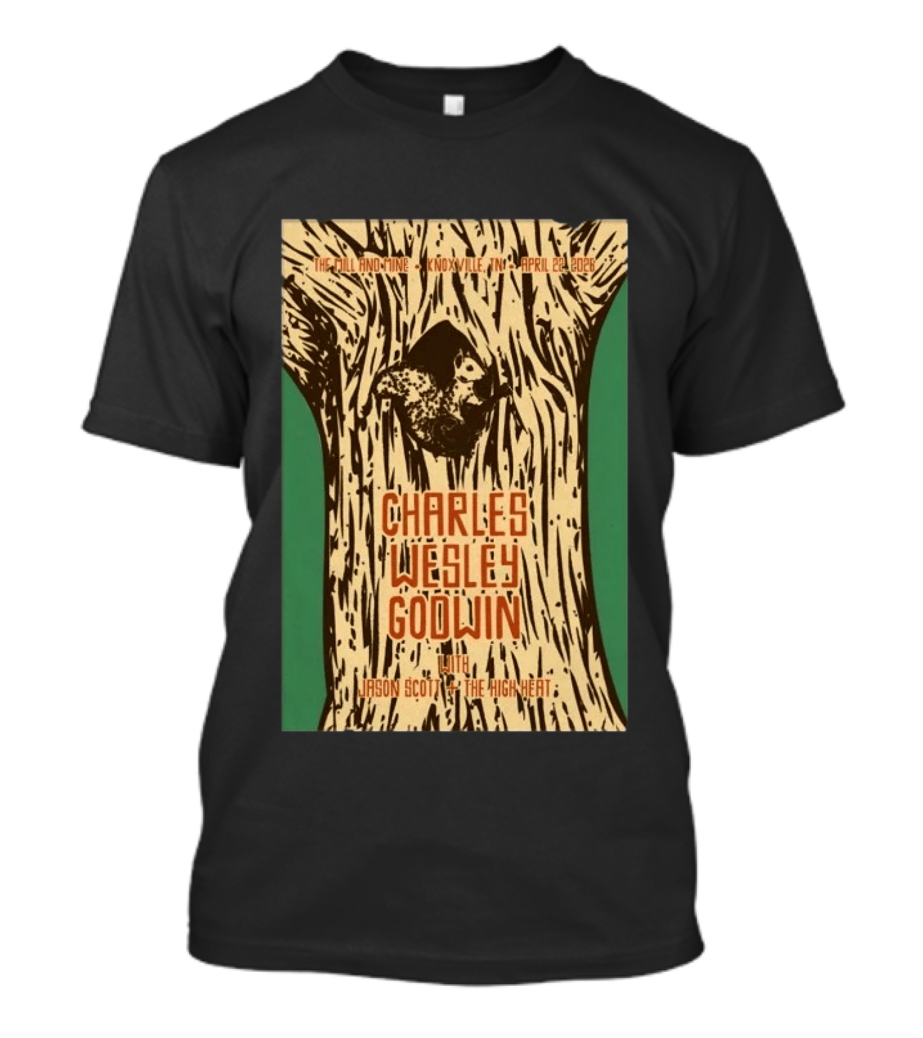 Charles Wesley Godwin Knoxville April 22 2026 With Jason Scott And The High Heat T-Shirt