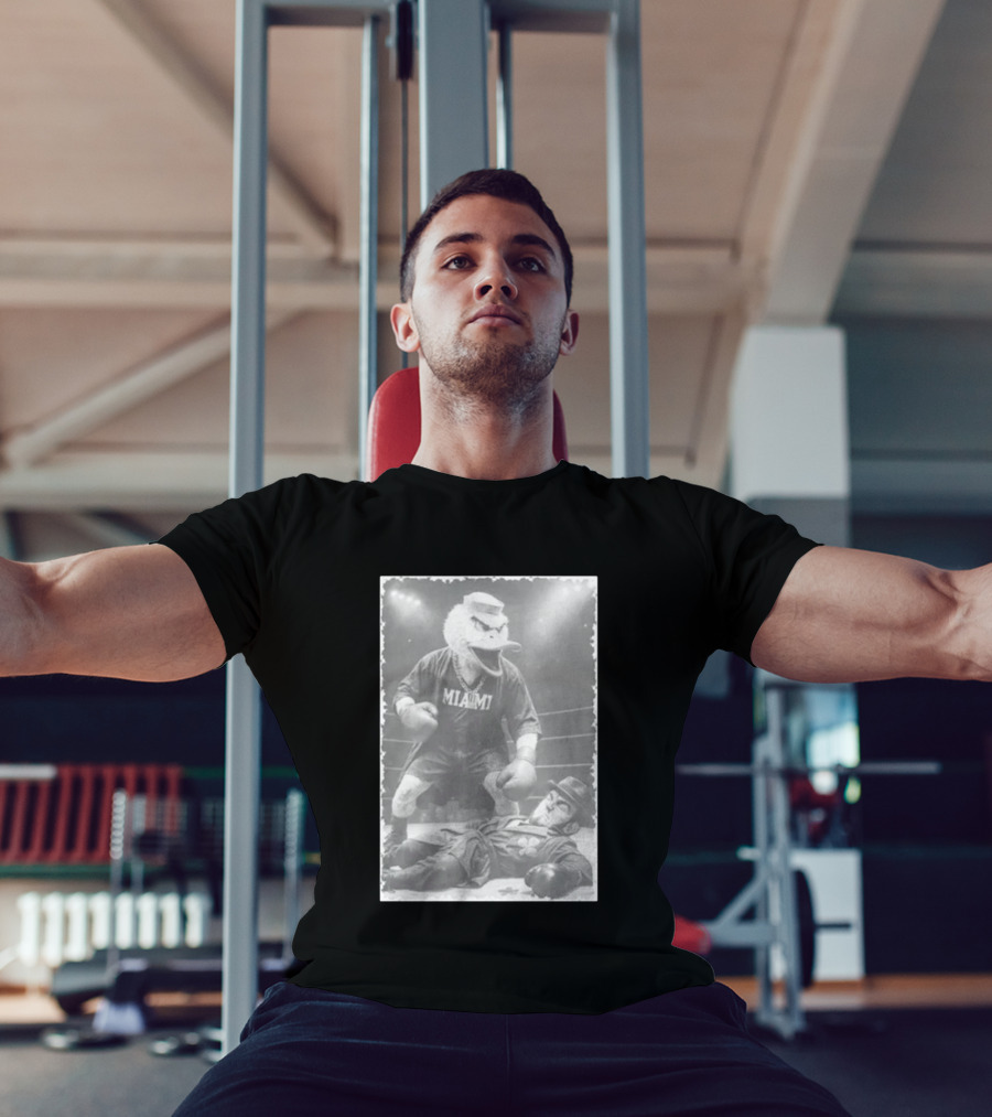 Miami Hurricanes Victory Mascot Dominating Classic Leprechaun Boxing Ring T-Shirt