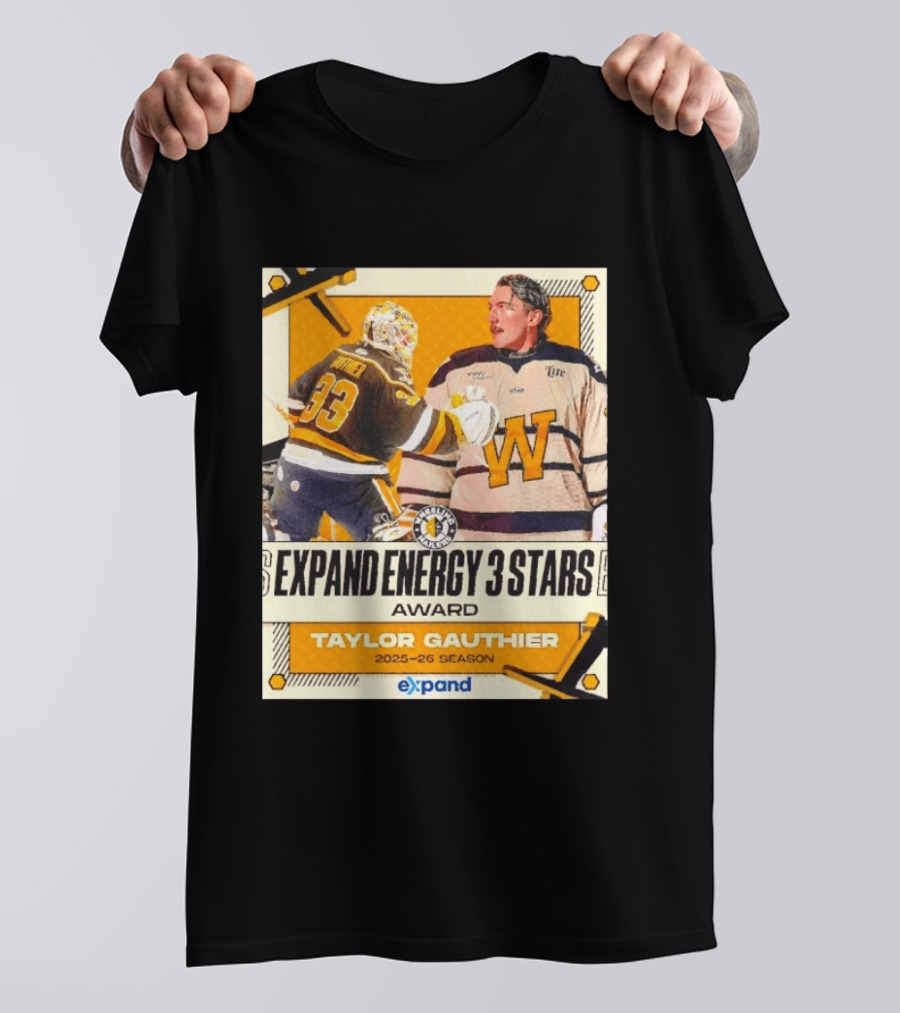 Pittsburgh Penguins Expand Energy 3 Stars Award Taylor Gauthier 2025 26 Season T-Shirt