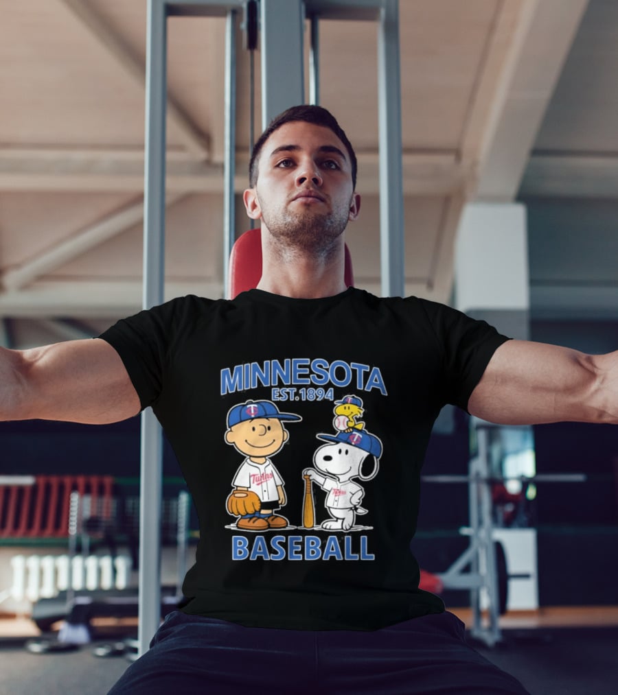 Minnesota Twins Baseball Est 1894 Snoopy Woodstock Charlie Brown T-Shirt