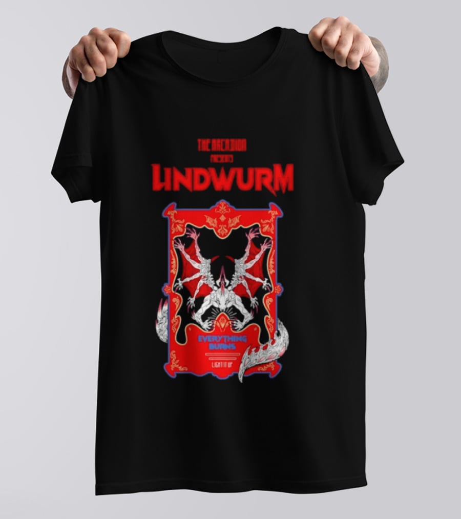 Lindwurm Everything Burns Light It Up Red Dragon Fantasy The Arcadion T-Shirt