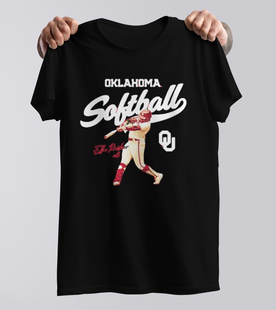 Oklahoma Softball Ella Parker 5 Sooners NCAA Player Action T-Shirt
