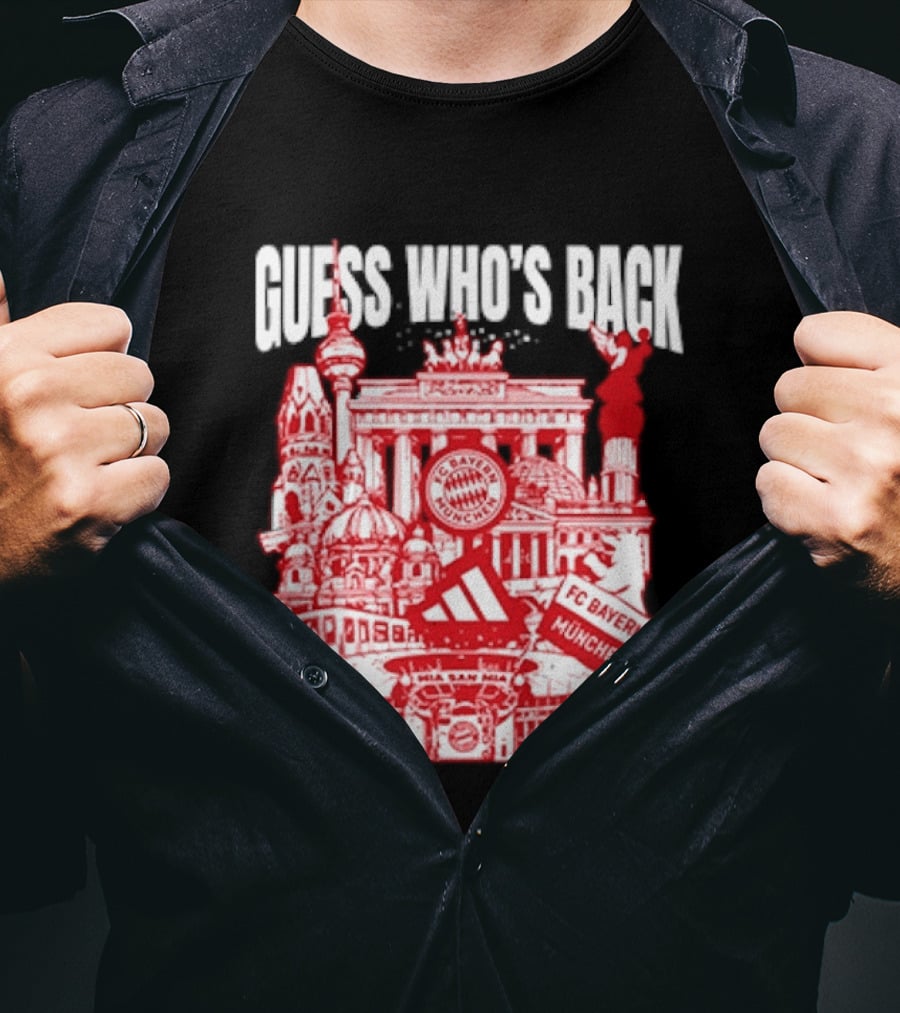 Guess Who's Back FC Bayern Munchen Iconic City Landmarks Red T-Shirt