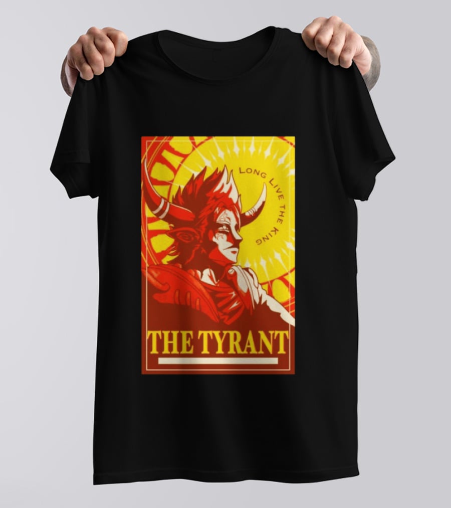 The Tyrant Long Live The King Anime Warrior With Horns Royal Sunburst T-Shirt