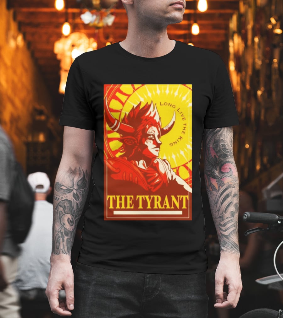The Tyrant Long Live The King Anime Warrior With Horns Royal Sunburst T-Shirt