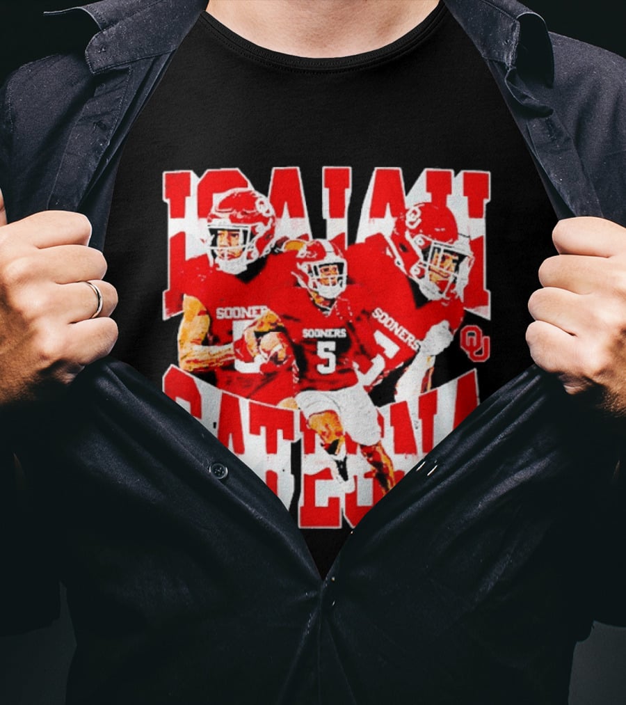 Isaiah Sategna Oklahoma Sooners 3 NCAA Football Collage T-Shirt