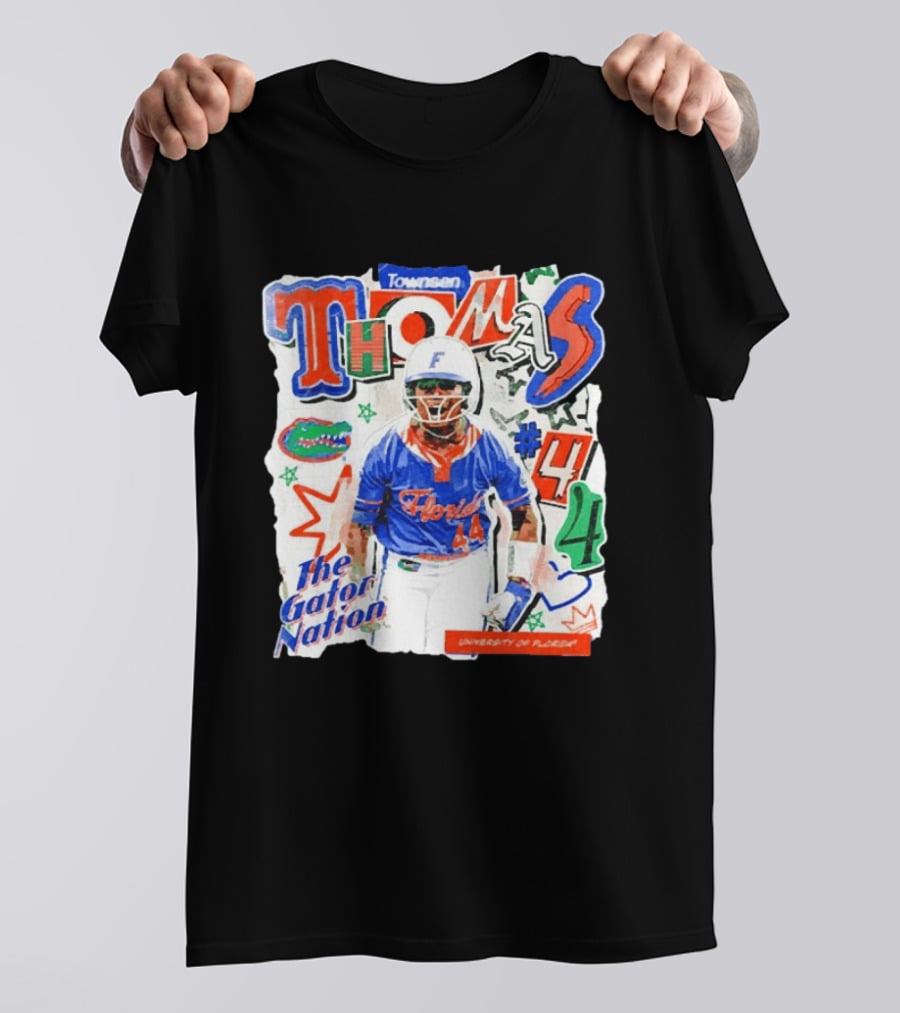 Florida Gators University Softball Player Thomas #44 The Gator Nation T-Shirt