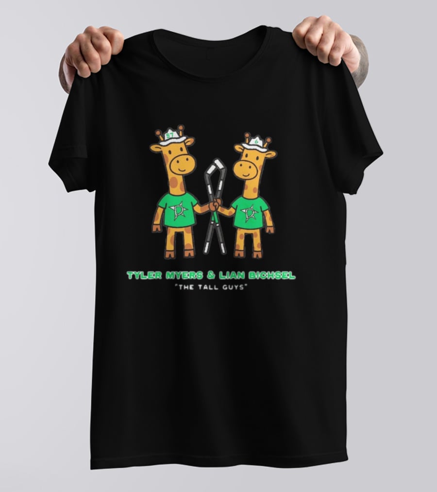Tyler Myers Lian Bichsel The Tall Guys Dallas Stars Giraffes Hockey T-Shirt