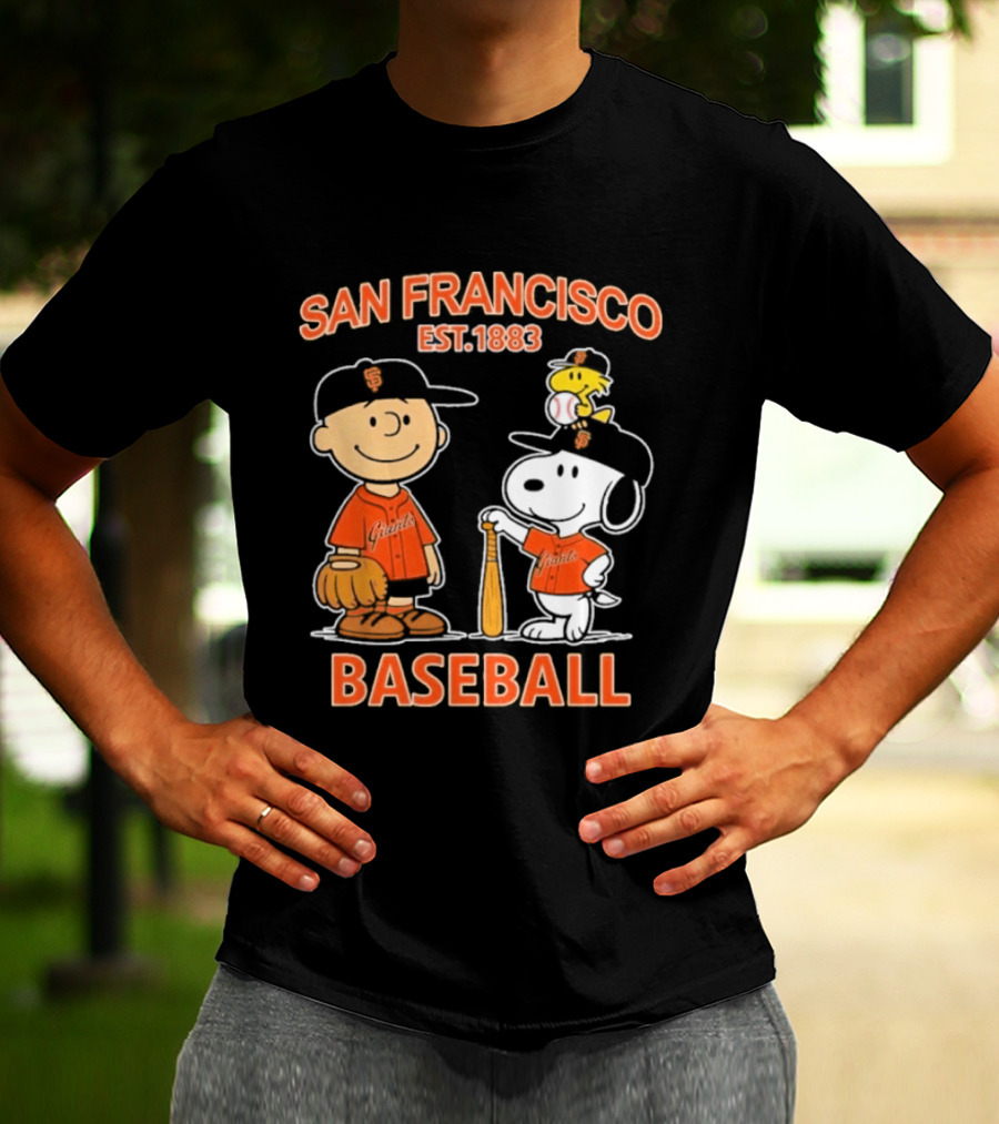 San Francisco Est 1883 Snoopy Baseball Charlie Brown Giants T-Shirt