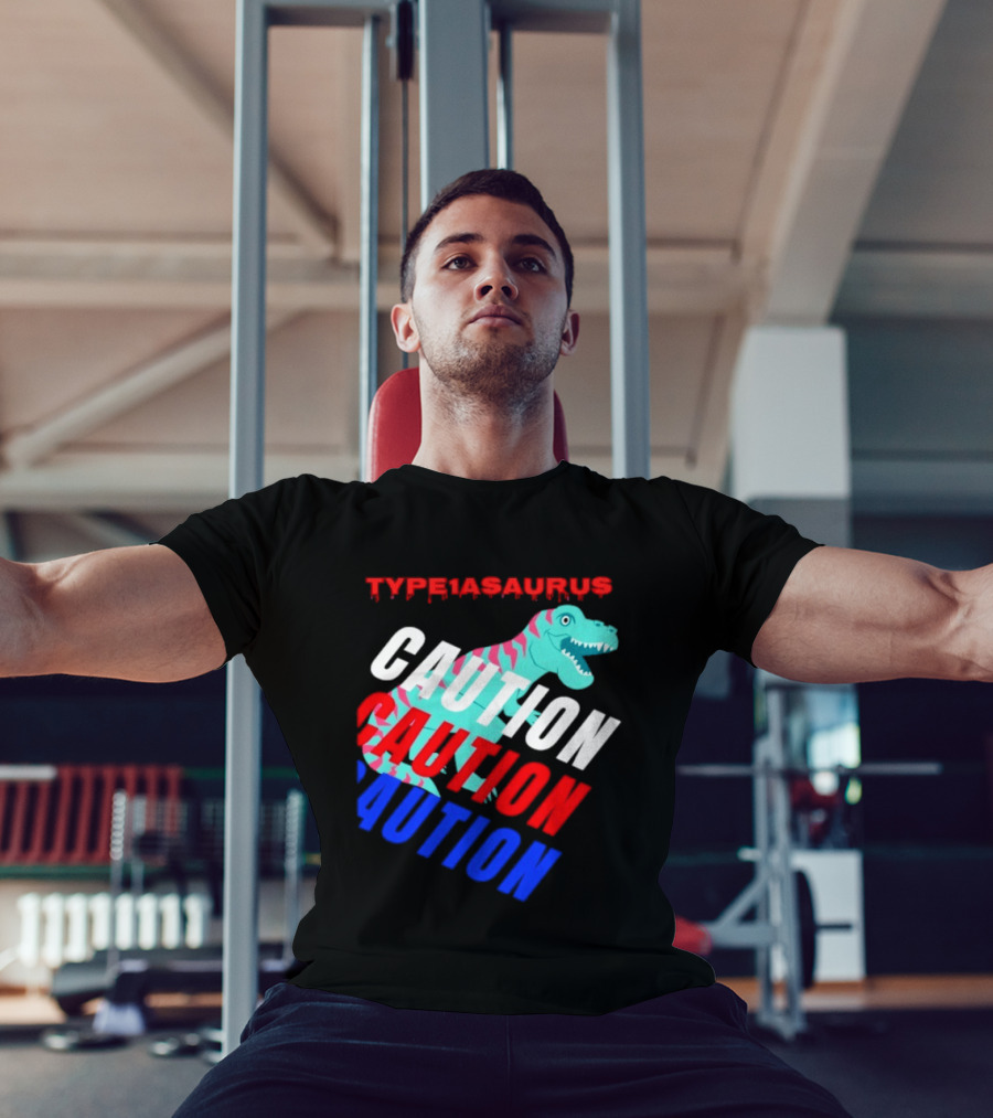 CAUTION Type1asaurus Dinosaur Warning T-Shirt
