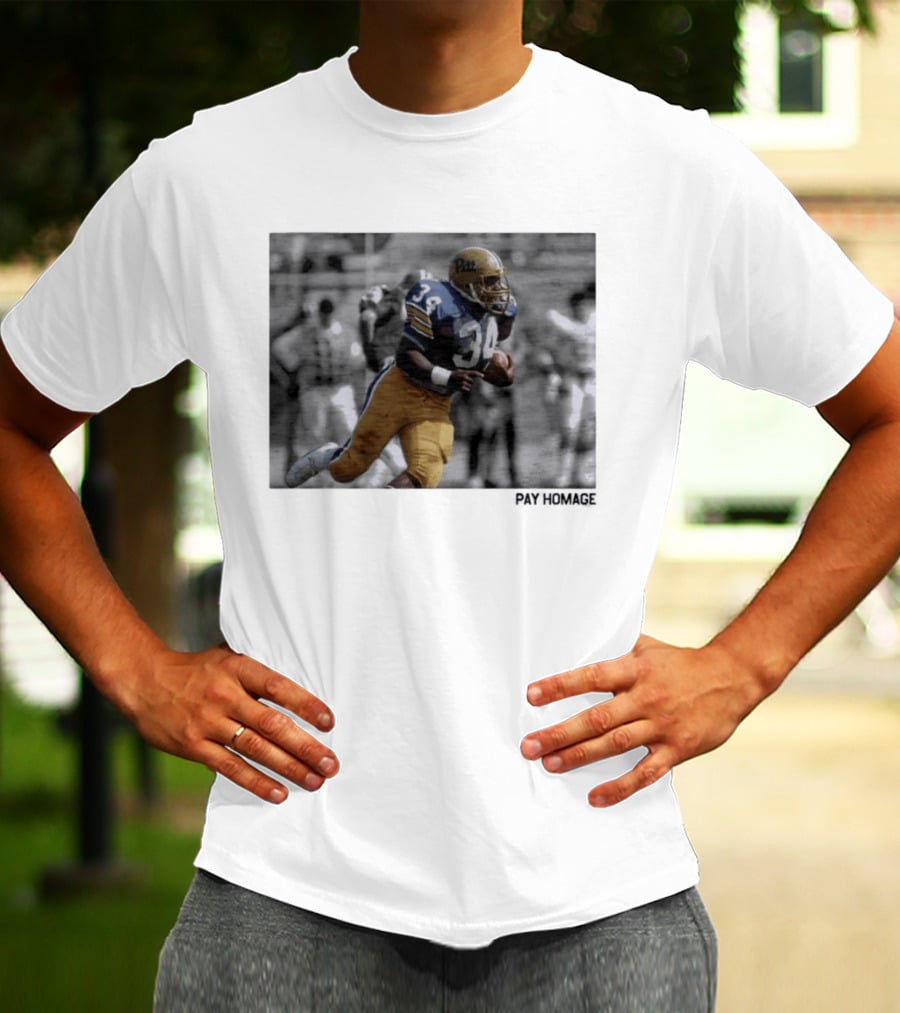 Pitt Panthers Craig Ironhead Heyward Pay Homage Sports Legend 34 T-Shirt