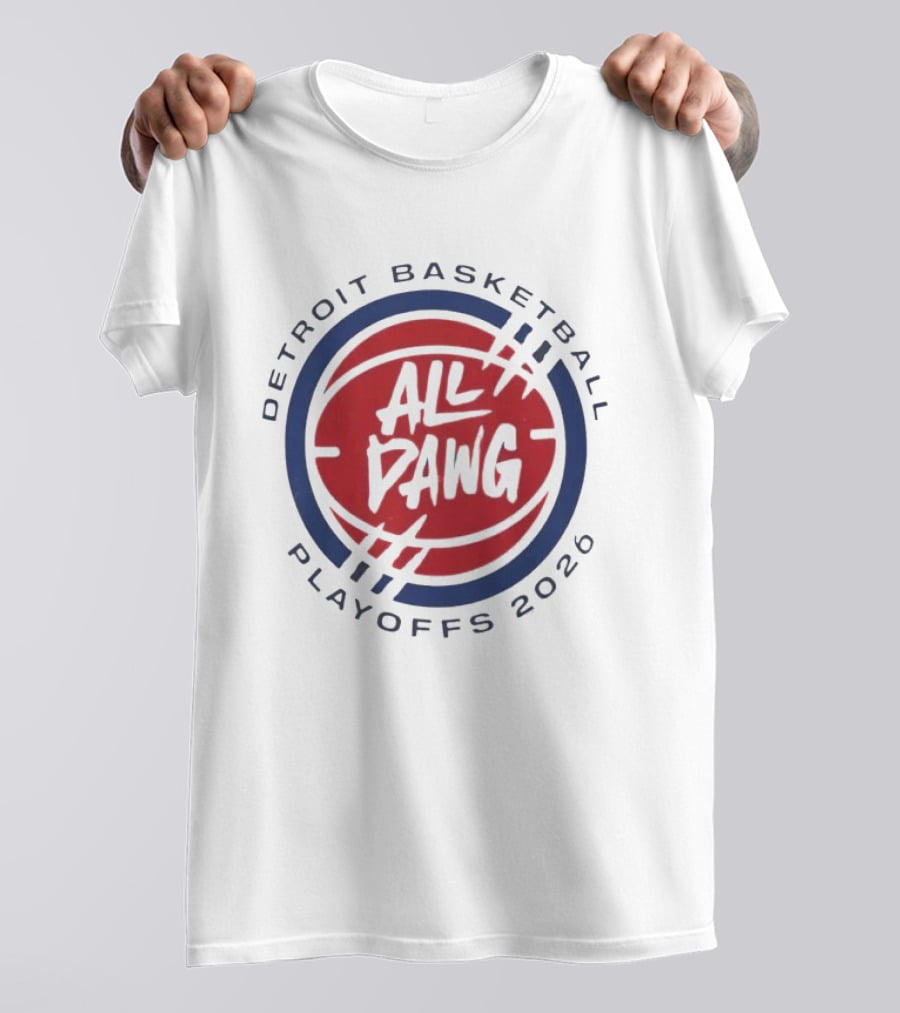 Detroit Basketball All Dawg Playoffs 2026 T-Shirt