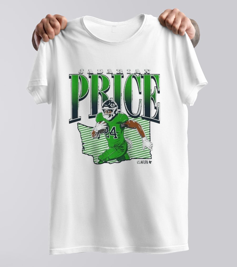 Jadarian Price 24 Green Football Graphic Remix T-Shirt