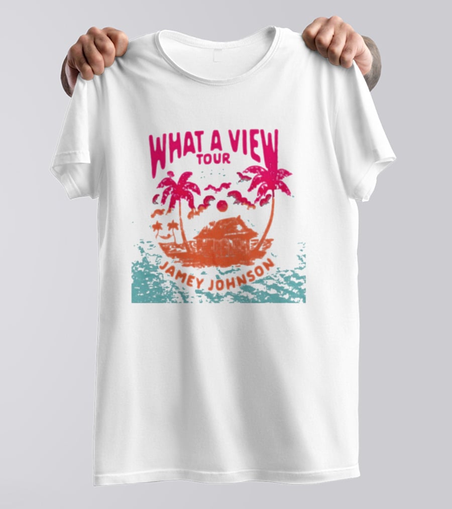 What A View Tour Jamey Johnson Tropical Palm Island T-Shirt