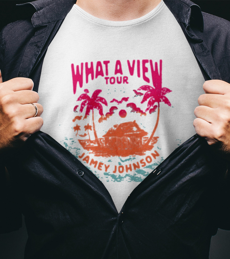 What A View Tour Jamey Johnson Tropical Palm Island T-Shirt