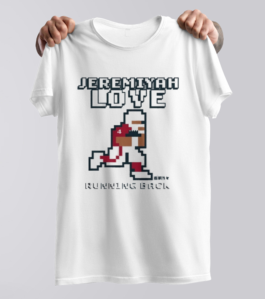 JEREMIYAH LOVE BALLER Pixel Art Retro Style Football Player T-Shirt