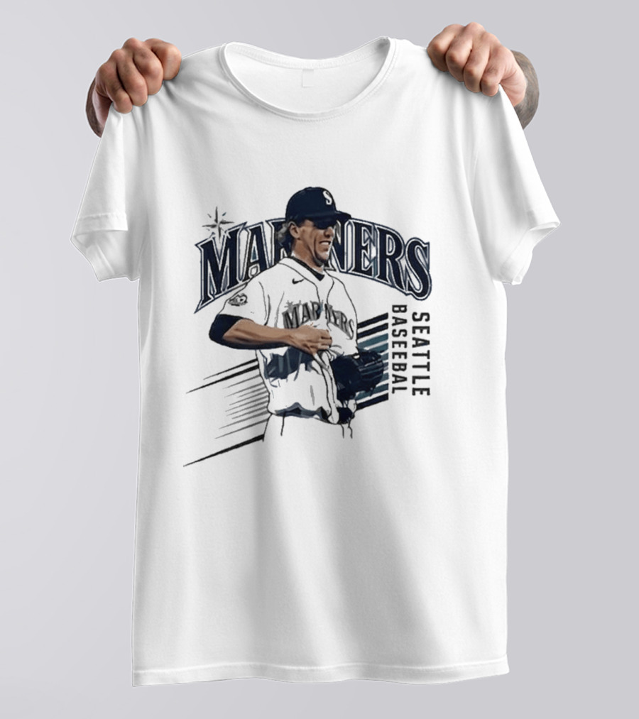 Seattle Mariners Logan Gilbert Pitcher Catches Ball Baseball T-Shirt