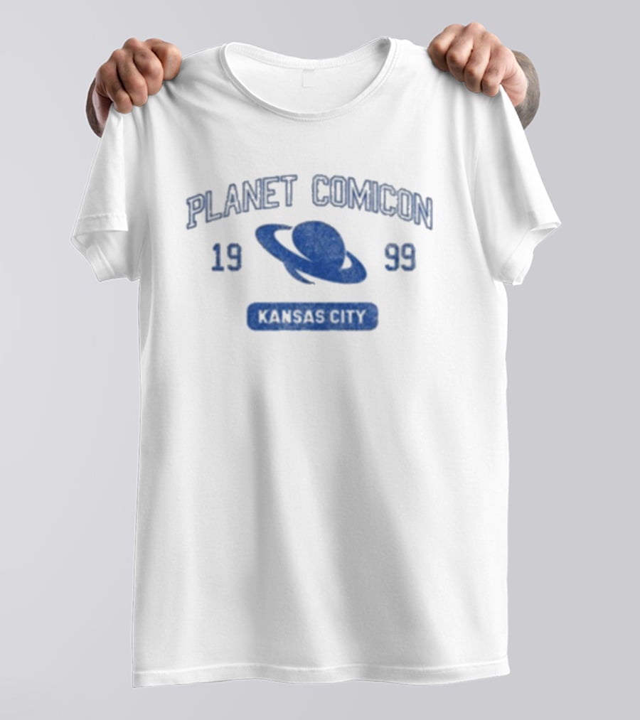 Planet Comicon Kansas City 1999 Collegiate Theme With Saturn T-Shirt