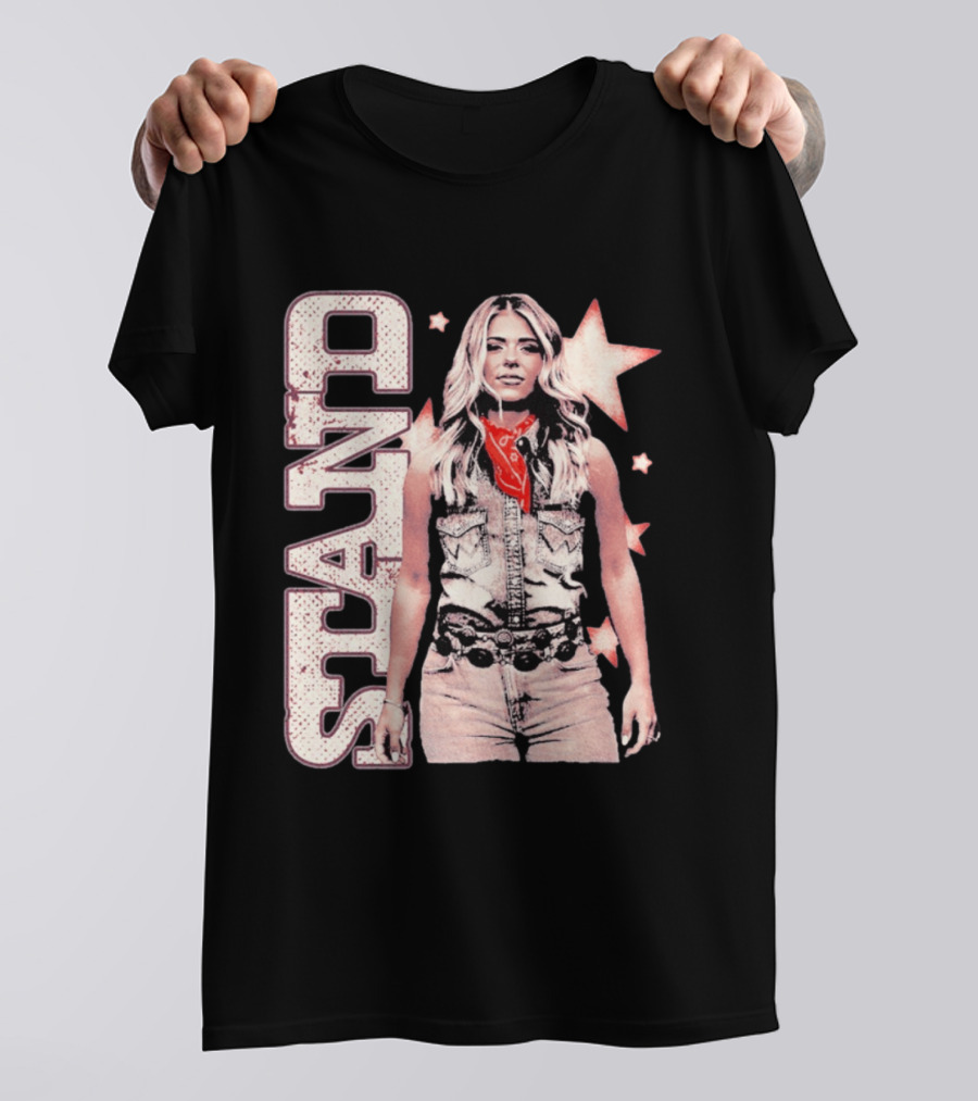 Anne Wilson Stand Stars Vintage Denim Vest And Red Bandana T-Shirt