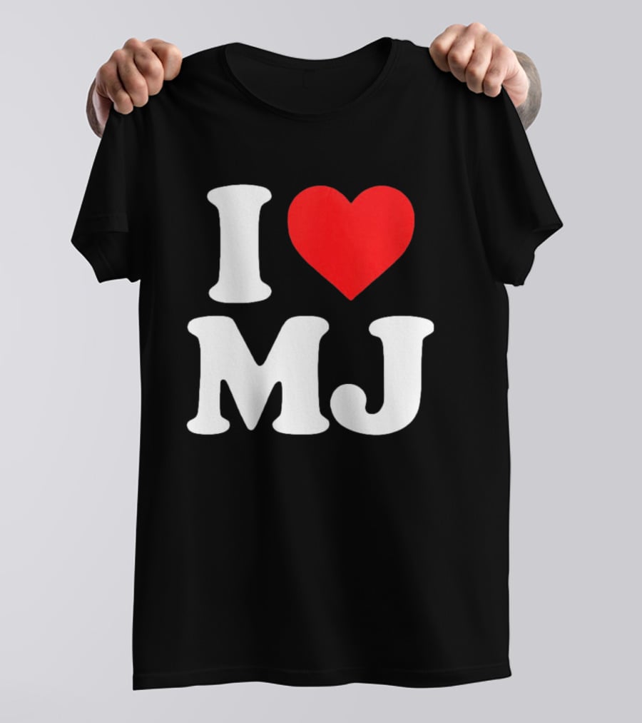 I Love MJ Red Heart T-Shirt