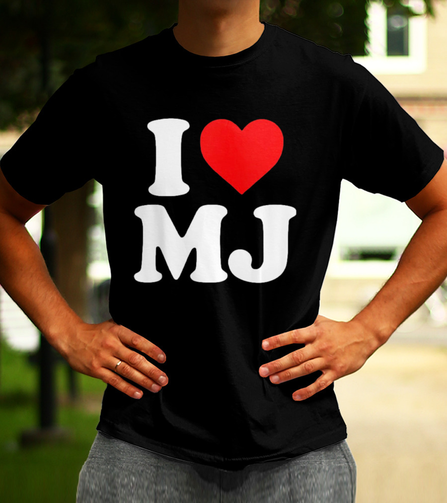 I Love MJ Red Heart T-Shirt