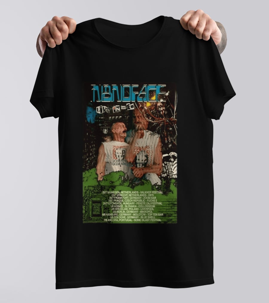 N8NOFACE Live In The EU Tour 2026 Valkhof Utrecht 2000 Leipzig Fekete Zaj Fusaichi Prague Liverpool Slovakia Portugal T-Shirt