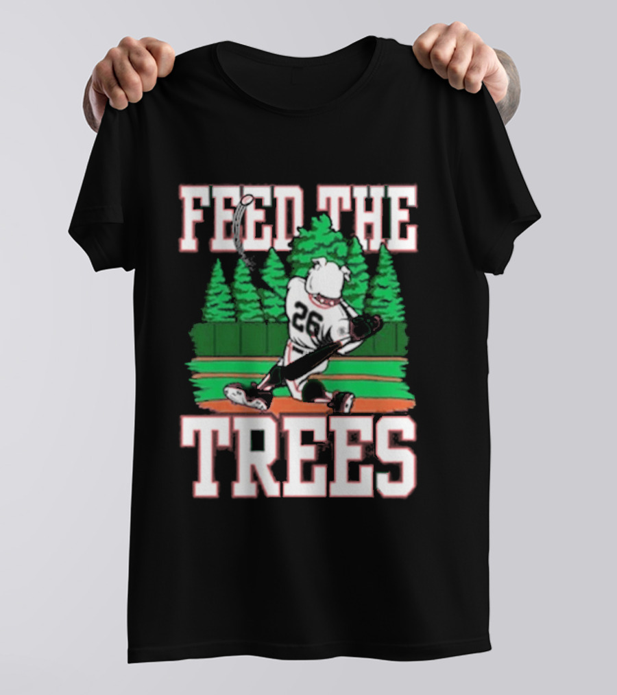 Feed The Trees Baseball Batter Forest Swing 28 T-Shirt