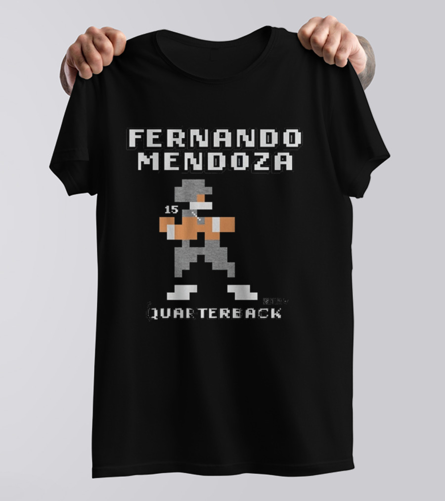 Fernando Mendoza Quarterback 15 Retro Pixel T-Shirt