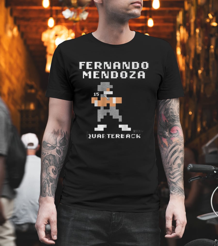 Fernando Mendoza Quarterback 15 Retro Pixel T-Shirt