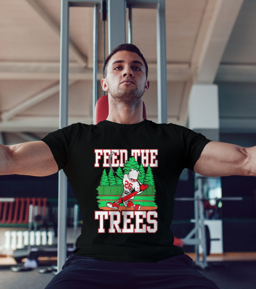 Georgia Bulldogs Feed The Trees Baseball 26 Player Swinging Bat T-Shirt