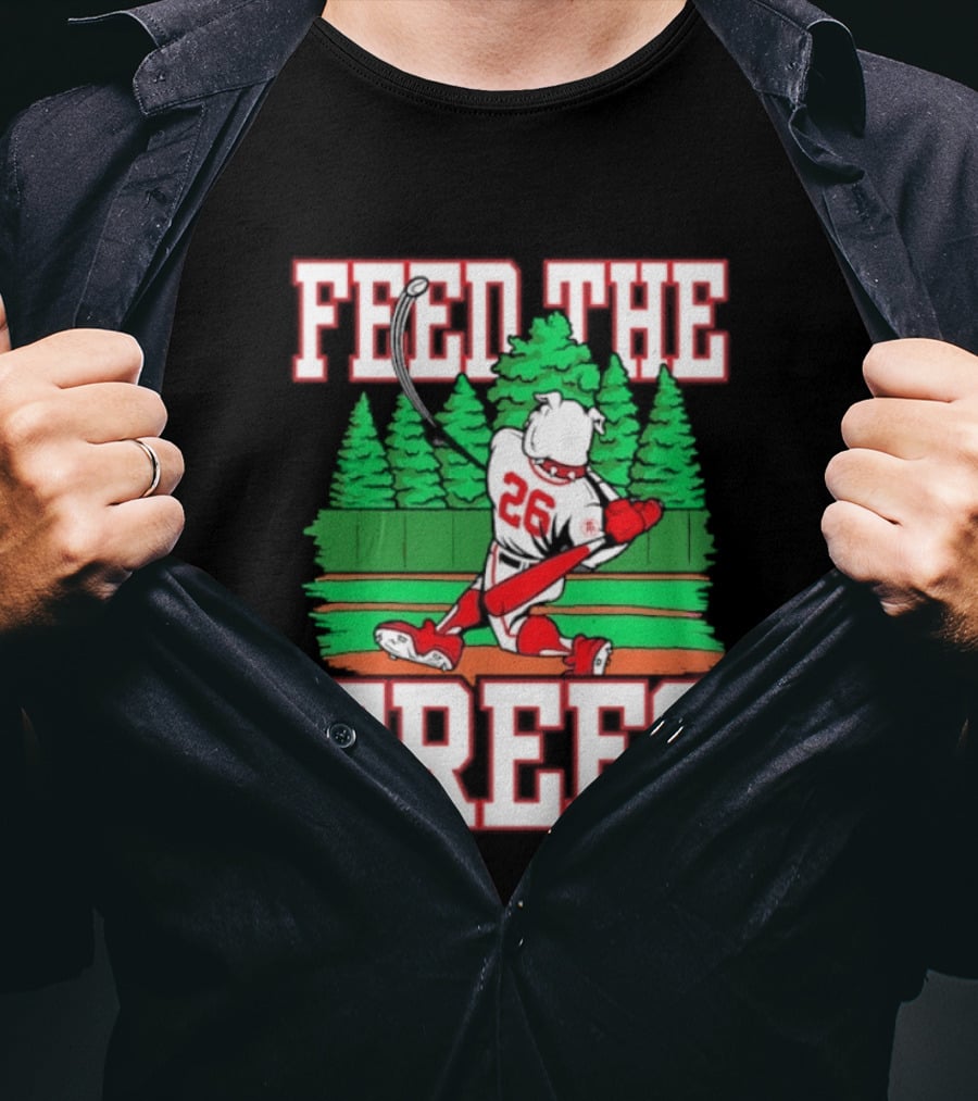 Georgia Bulldogs Feed The Trees Baseball 26 Player Swinging Bat T-Shirt