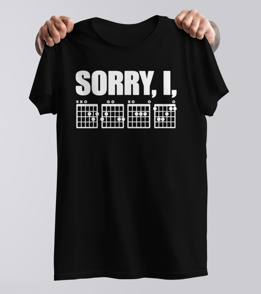 Sorry I DGAF Guitar Chord Charts Music Humor T-Shirt