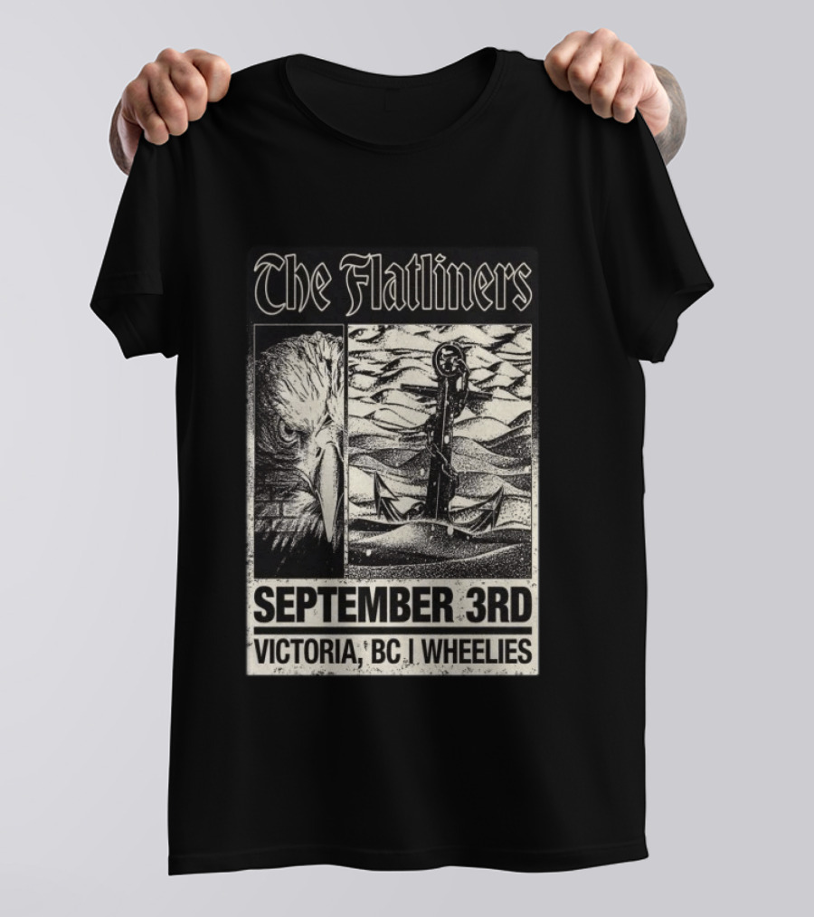 The Flatliners September 3rd Victoria BC Wheelies Eagle Anchor T-Shirt