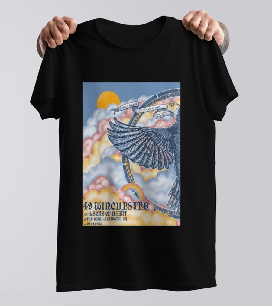 49 Winchester Sons Of Habit The Burl Lexington KY April 24 2026 Bird And Cloud T-Shirt