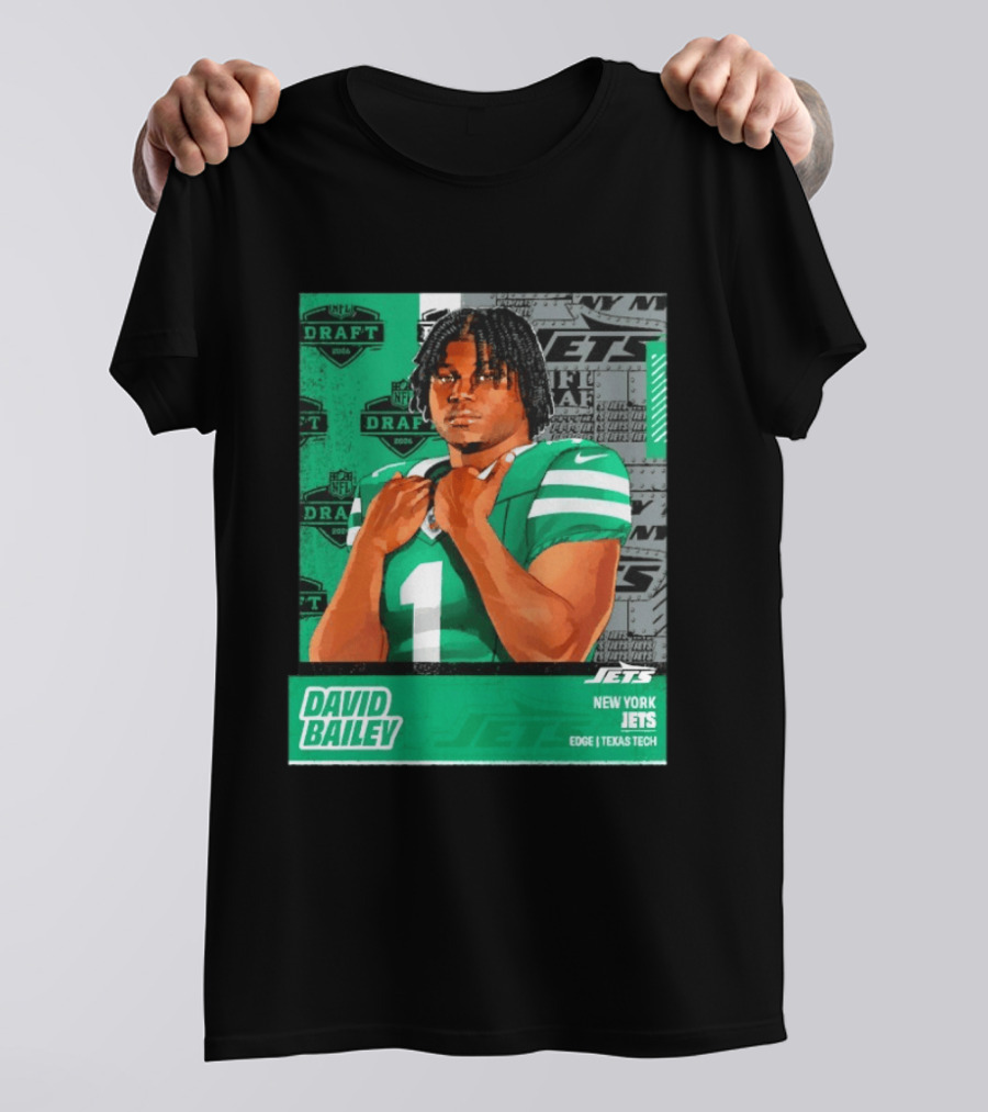 David Bailey New York Jets 2026 Draft Texas Tech Edge T-Shirt