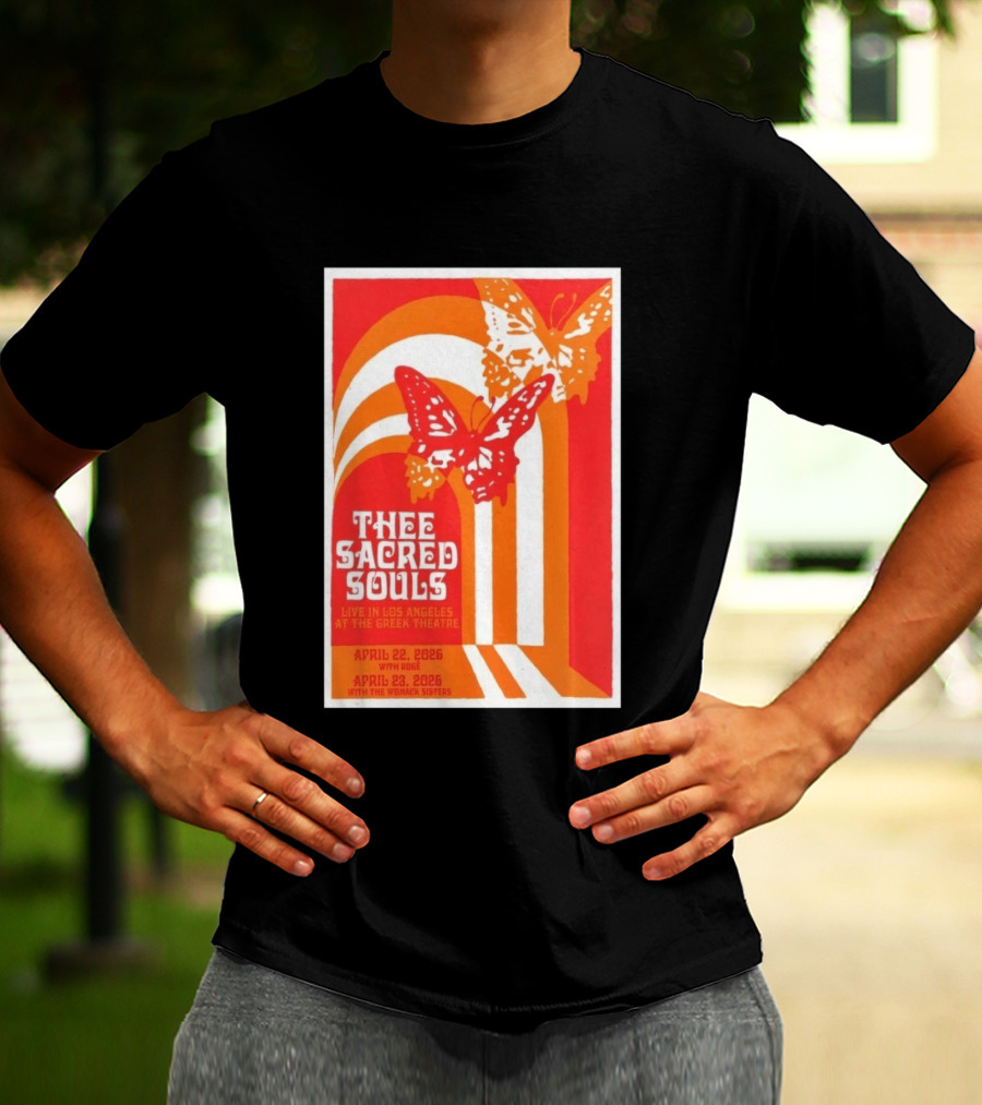 Thee Sacred Souls Live In Los Angeles At The Greek Theatre April 22 23 2026 With Rioghan Womack Sisters T-Shirt