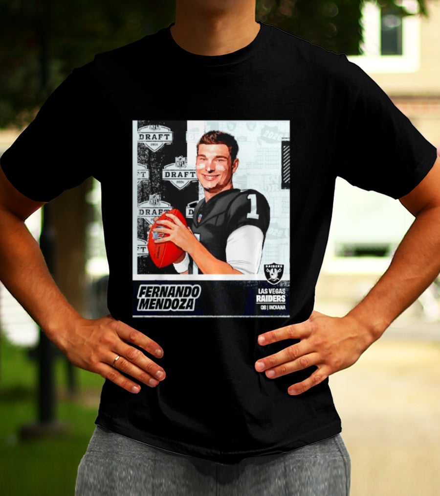 Fernando Mendoza Las Vegas Raiders 2026 Draft QB Indiana NFL T-Shirt