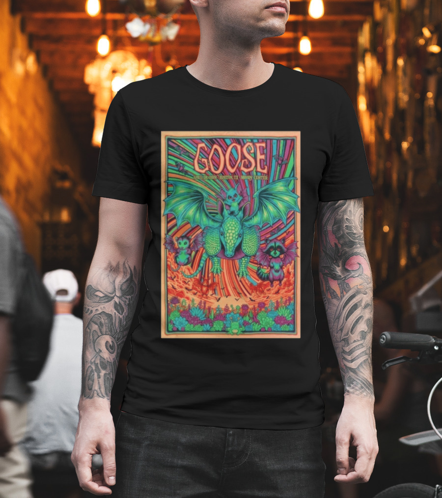 Goose April 24 2026 Austin TX Moody Center Dragon Creatures Psychedelic T-Shirt