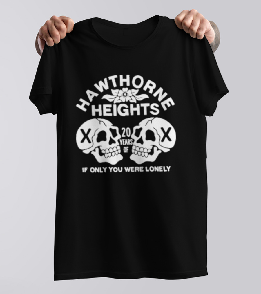 Hawthorne Heights If Only You Were Lonely 20 Year Anniversary Skulls T-Shirt