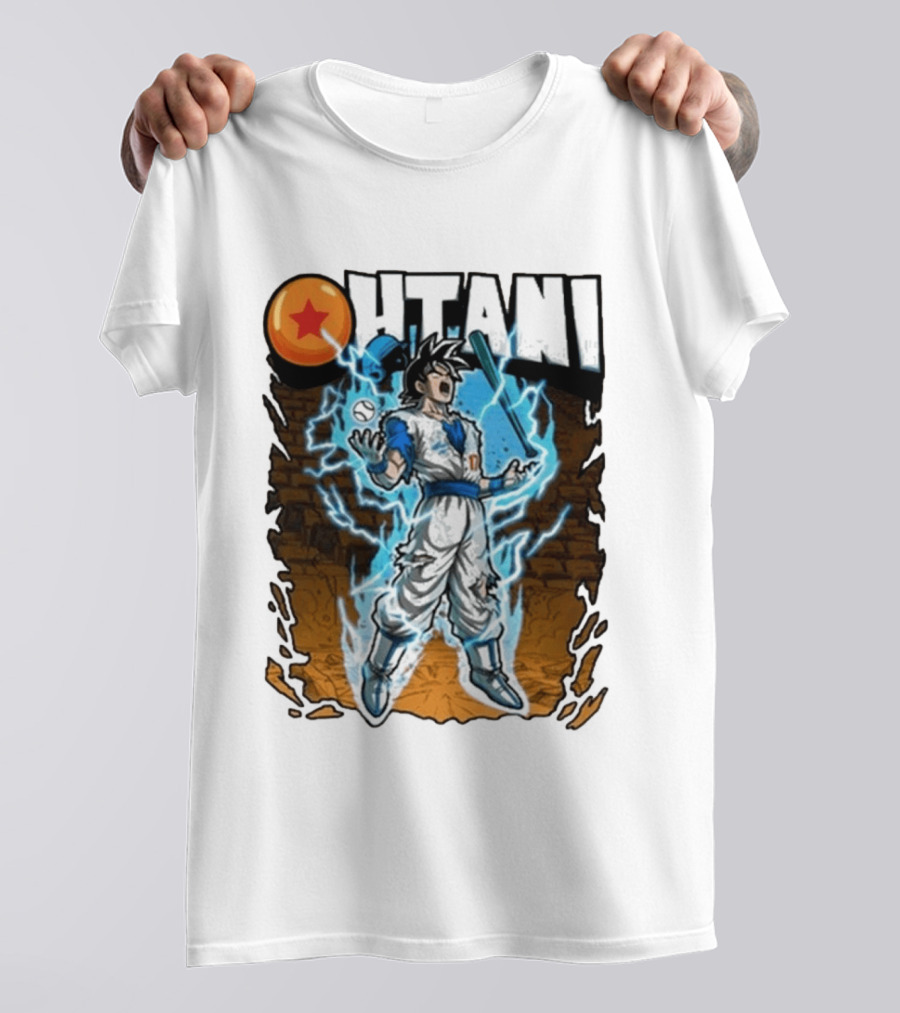 Ohtani Dragon Ball Z Power Up Saiyan Baseball Fusion T-Shirt