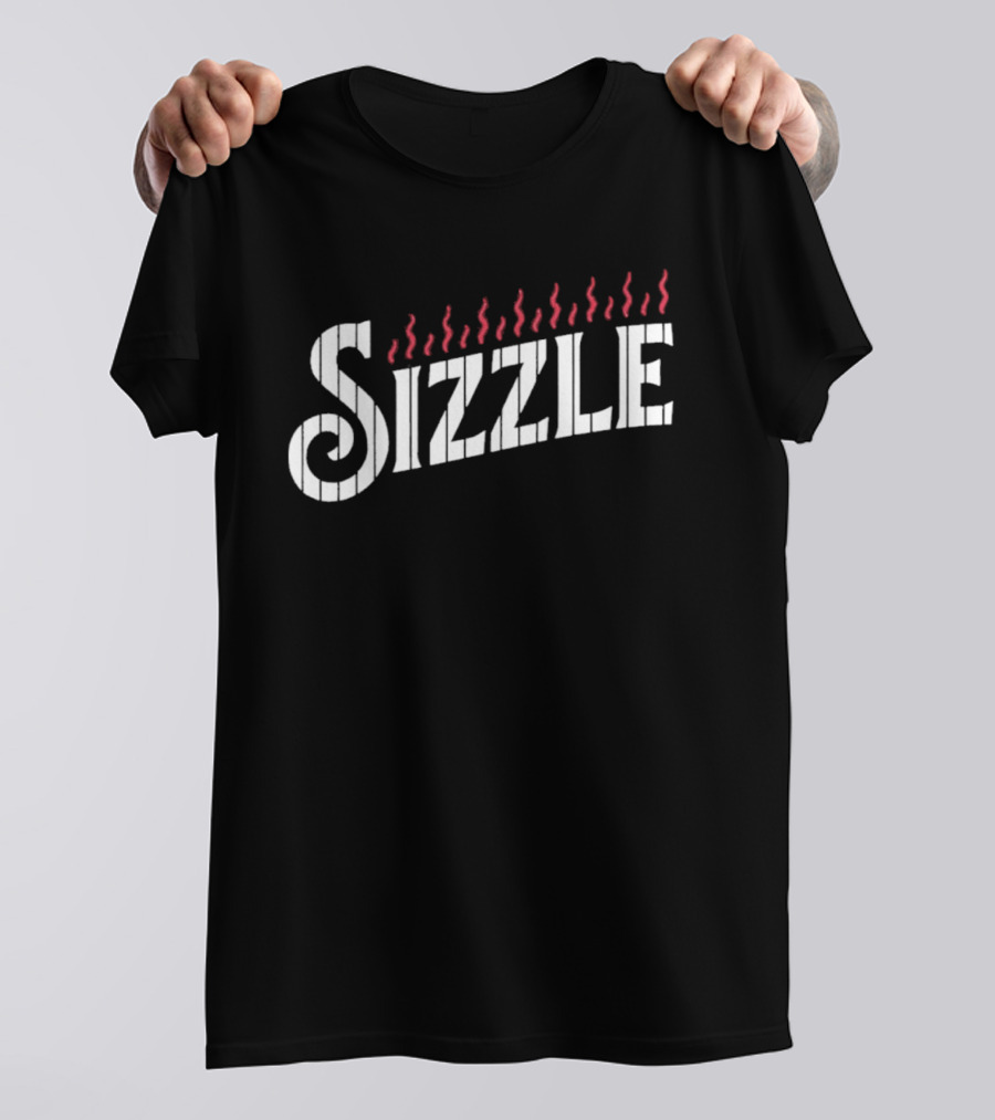 Sizzle Flames Red White JC Escarra Wearing T-Shirt
